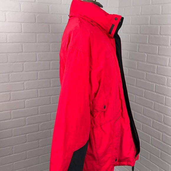 Marlboro Coat Men Large Red Black Anorak Zip Quilt Duck Down Nylon Jacket VTG‎ - Picture 4 of 13